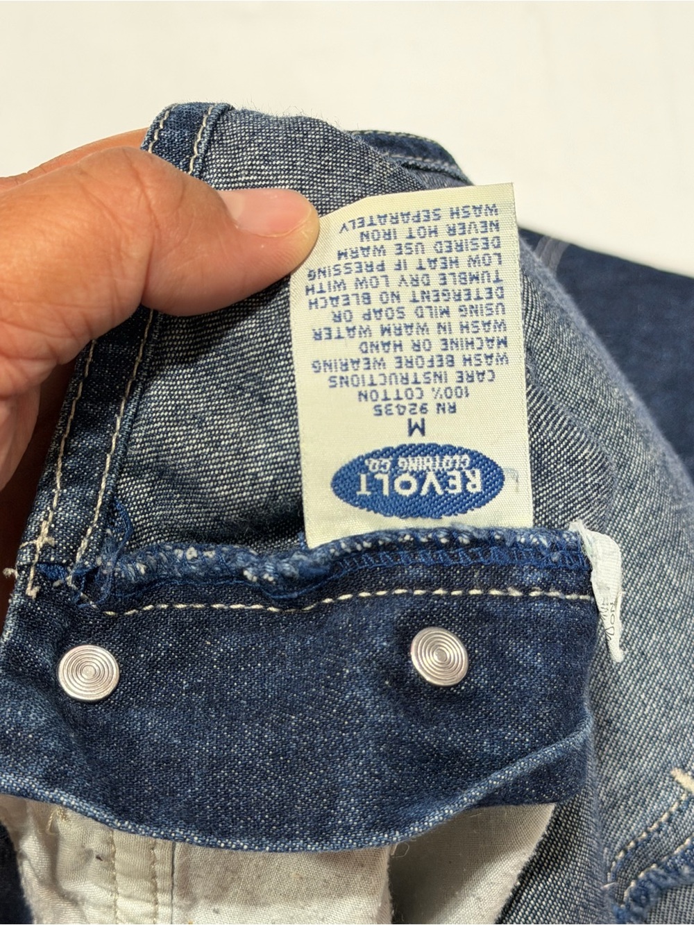 REVOLT Y2K “90s style Denim Overall Dress Medium Dark Wash Pinafore Jumper - Picture 12 of 13
